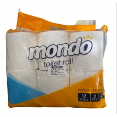 MONDO TOILET PAPER ROLL 12 PC PACK 2PLY